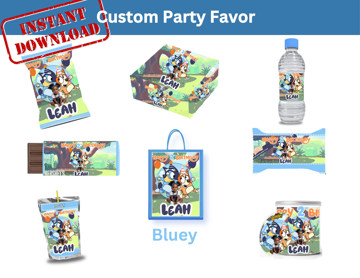 Bluey -customizable party favor template